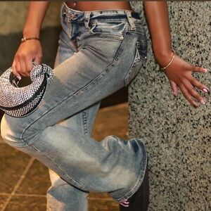 True Religion Gray Flare Jeans